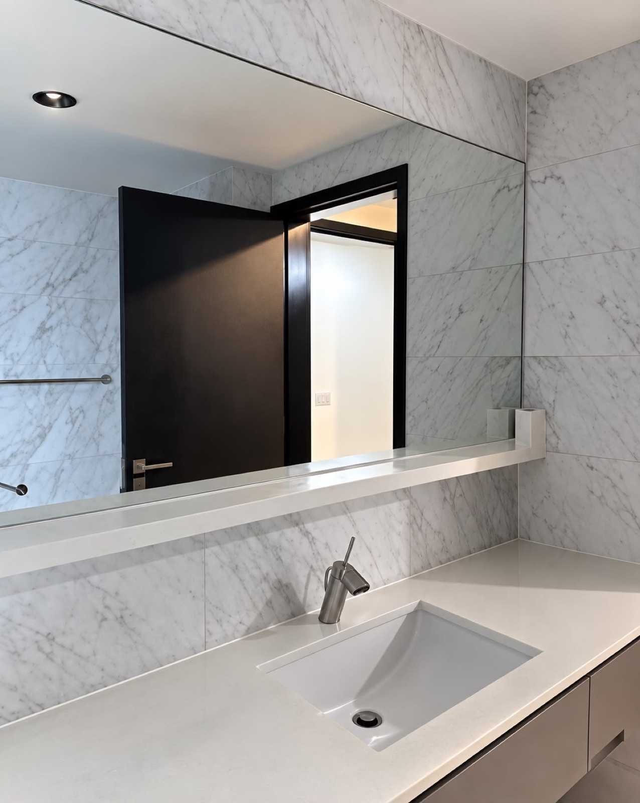 Bathroom vanity & mirror — real Kin & Klean job